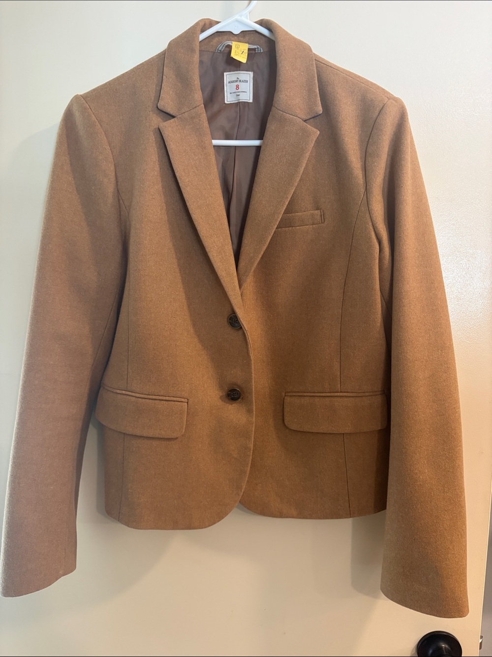 EUC GAP THE ACADEMY BLAZER SIZE 8 Women's Camel-Color Tailored Wool-Blend Blazer